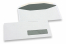 Envelopes com janela, branco, 114 x 229 mm (C5/6), janela à direita 30 x 100 mm, posição da janela 15 mm do direita e 20 mm do baixo, 80 gramas, fecho com goma | Envelopesonline.pt