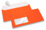 Envelopes néon - laranja, com janela 45 x 90 mm, posição da janela 20 mm do lado esquerda e 15 mm do abaixo | Envelopesonline.pt