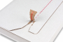 Embalagem para livros - tira prática de corte para o receptor - branco