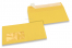 Amarelo botão-de-ouro, envelopes coloridos com janela, 110 x 220 mm (DL), janela à esquerda, formato da janela 45 x 90 mm, posição da janela a 20 mm da esquerda / 15 mm de baixo, fecho adesivo, papel colorido 120 gramas | Envelopesonline.pt