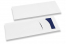 Sacos porta-talheres branco com incição + azul guardanapos | Envelopesonline.pt