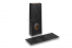 Saco de papel com fundo bloco preto - 105 x 65 x 298 mm com janela, 500 ml | Envelopesonline.pt
