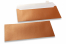 Envelopes madrepérola coloridos cobre - 110 x 220 mm | Envelopesonline.pt