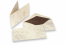 Envelope marmorizados (96 x 181 mm) e cartão (90 x 173 mm) - marmorizado castanho, forro castanho | Envelopesonline.pt