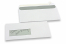 Envelopes com janela, branco, 110 x 220 mm (EA5/6), janela à esquerda 40 x 110 mm, posição da janela 20 mm do esquerda e 24 mm do baixo, 90 gramas, fecho autocolante | Envelopesonline.pt
