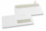 Envelopes com janela, branco, 110 x 220 mm (EA5/6), janela à direita 30 x 100 mm, posição da janela 15 mm do direita e 20 mm do baixo, 80 gramas, fecho autocolante | Envelopesonline.pt