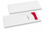 Sacos porta-talheres branco com incição + vermelho guardanapos | Envelopesonline.pt