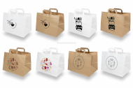 Sacos de papel para take-away - branco ou castanho | Envelopesonline.pt