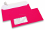 Envelopes néon - rosa, com janela 45 x 90 mm, posição da janela 20 mm do lado esquerda e 15 mm do abaixo | Envelopesonline.pt
