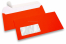Envelopes néon - vermelho, com janela 45 x 90 mm, posição da janela 20 mm do lado esquerda e 15 mm do abaixo | Envelopesonline.pt