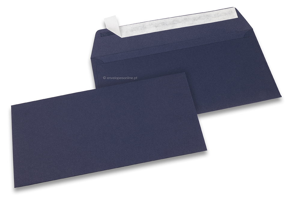 Envelopes de papel coloridos - Azul escuro, 110 x 220 mm