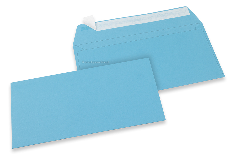 Envelopes de papel coloridos - Azul céu, 110 x 220 mm