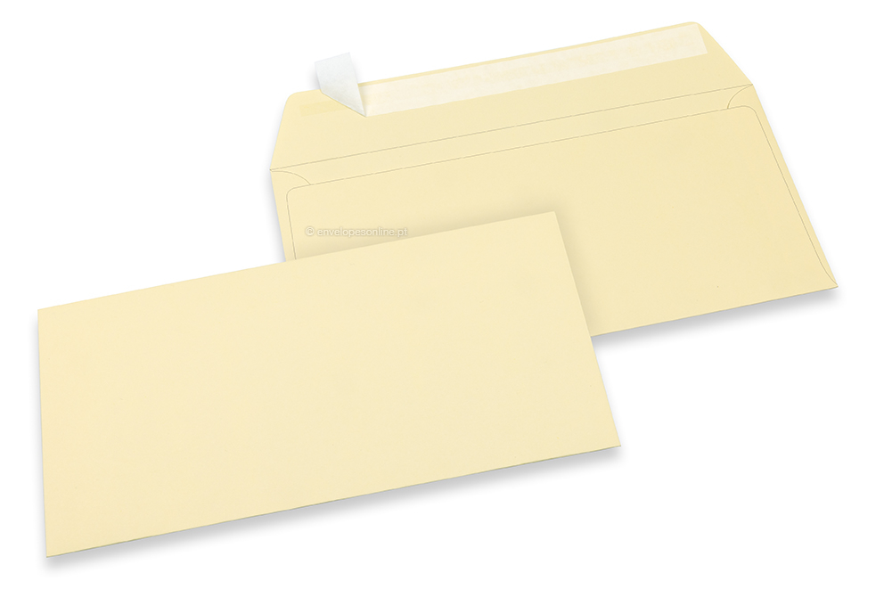 Envelopes de papel coloridos - Branco marfim, 110 x 220 mm