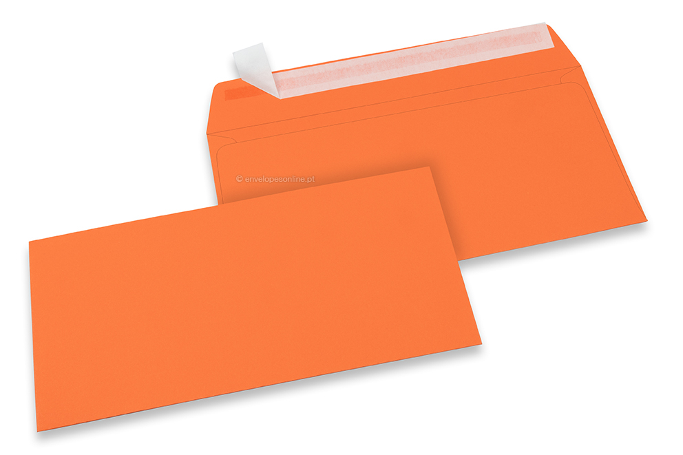 Envelopes de papel coloridos - Cor de laranja, 110 x 220 mm