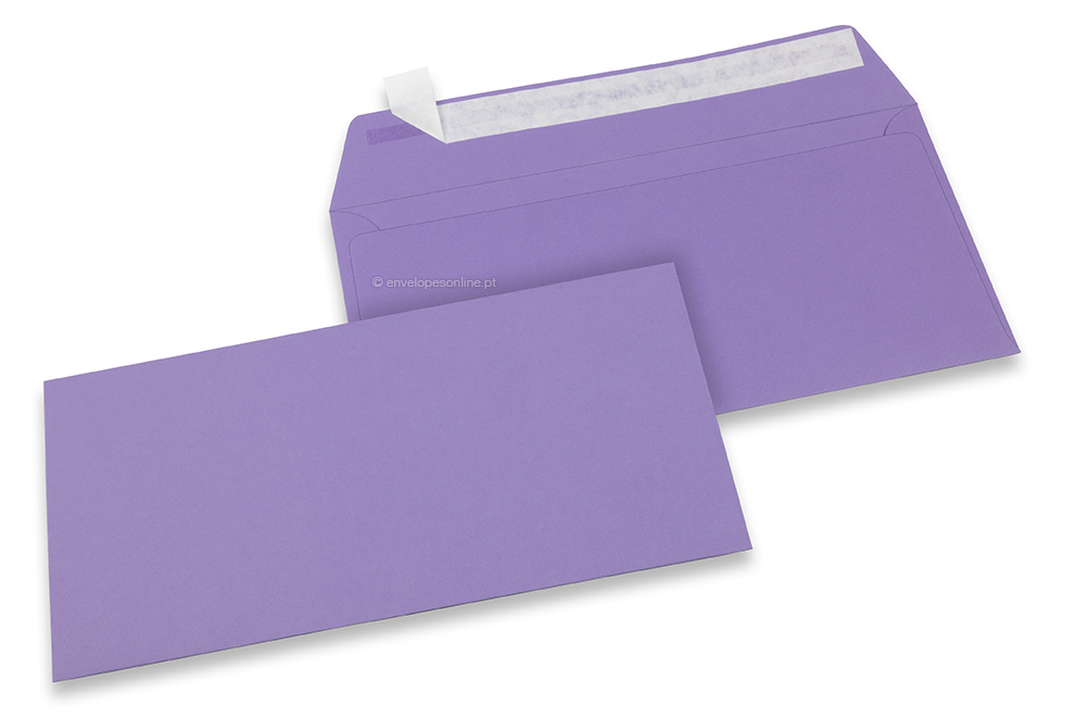 Envelopes de papel coloridos - Roxo, 110 x 220 mm