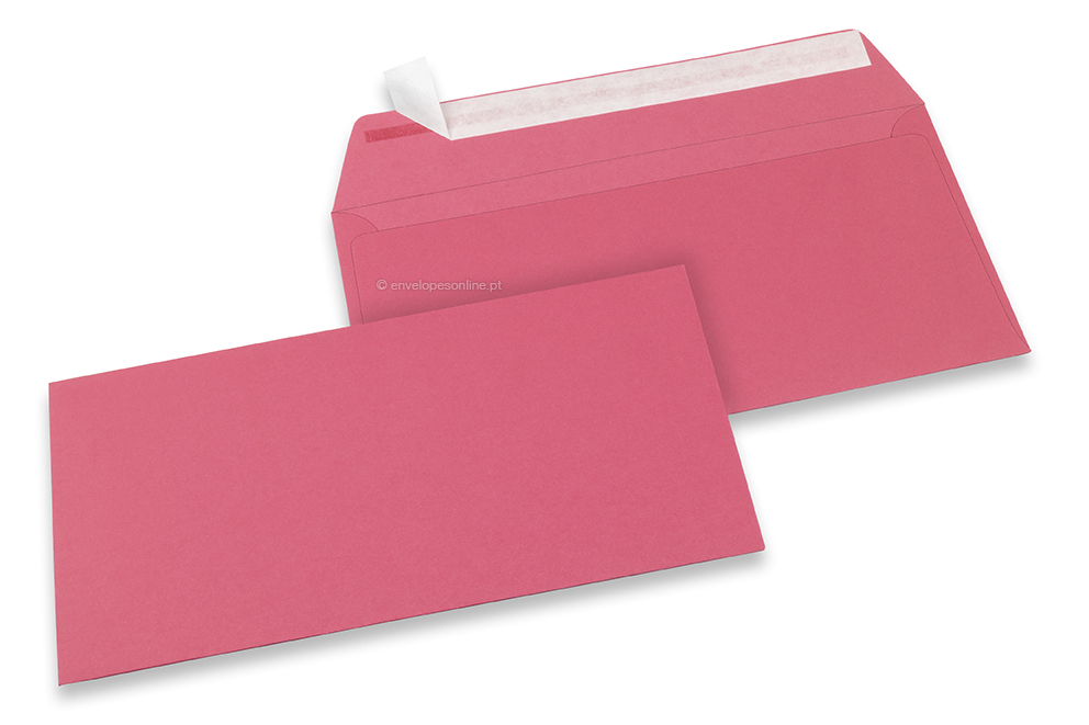 Envelopes de papel coloridos - Cor-de-rosa, 110 x 220 mm