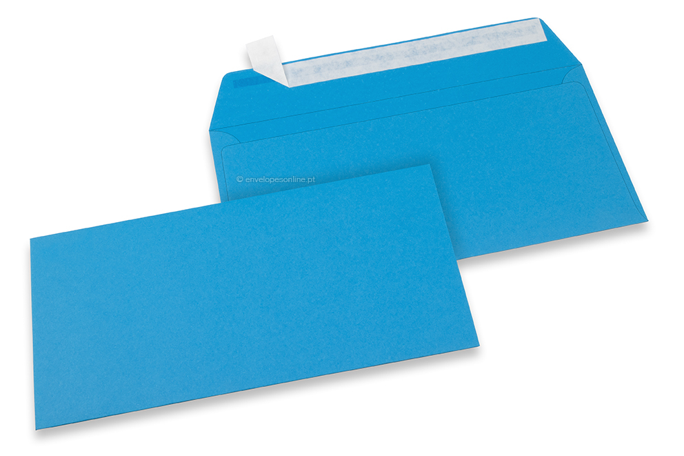 Envelopes de papel coloridos - Oceano azul, 110 x 220 mm
