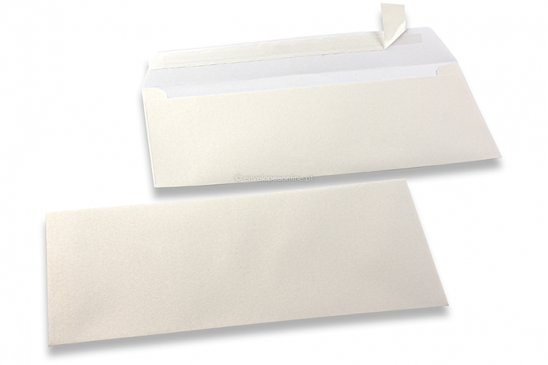 Envelopes madrepérola coloridos branco - 110 x 220 mm