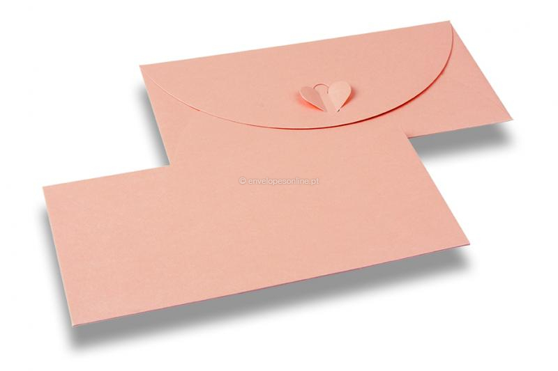 Envelopes com fecho coração - Cor-de-rosa bebé