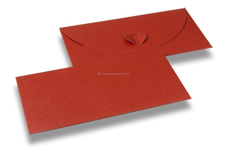 Envelopes com fecho coração - Vermelho