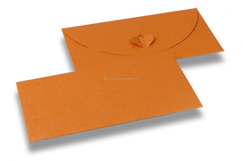 Envelopes com fecho coração - Cobre
