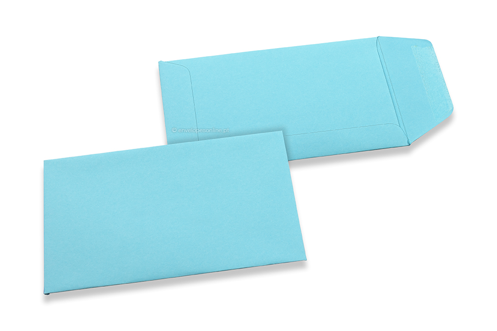 Envelopes de bolso coloridos - azul céu, 65 x 105 mm