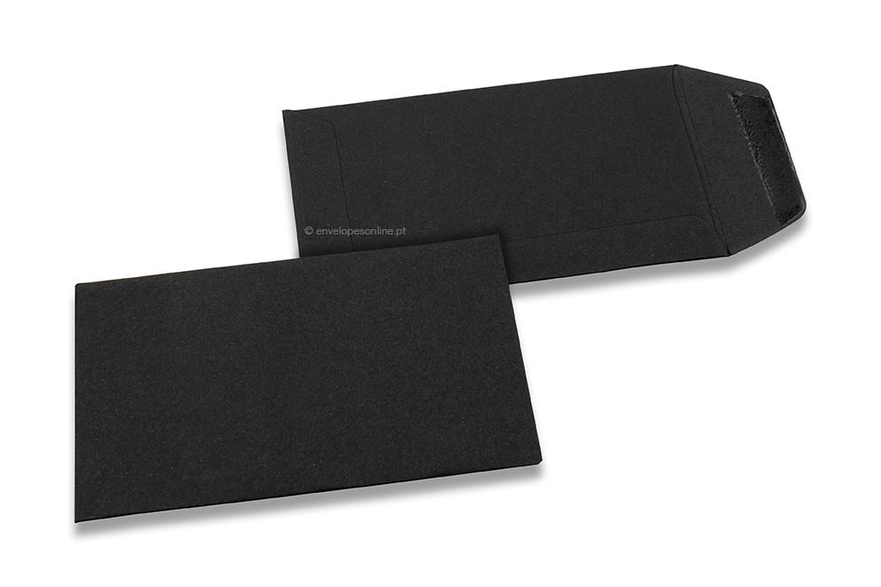 Envelopes de bolso coloridos - preto, 65 x 105 mm