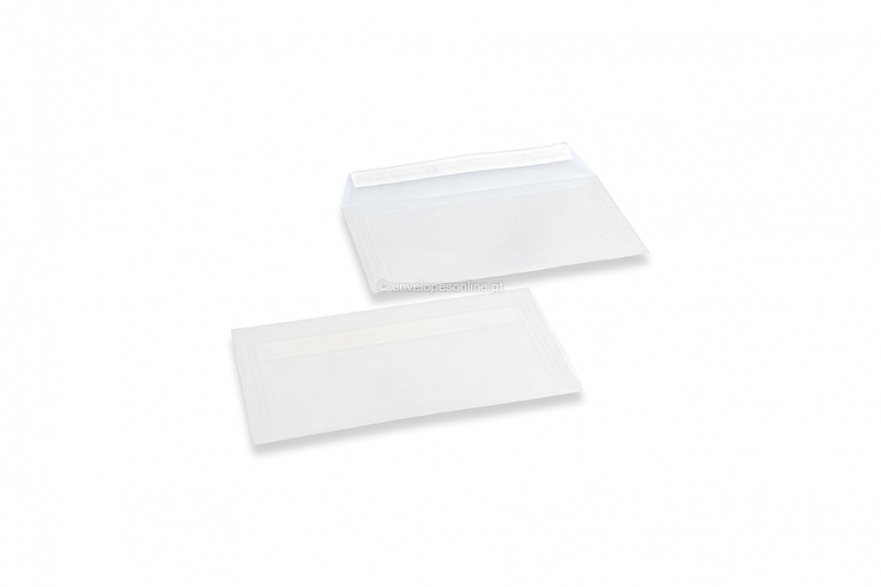 Envelopes transparentes brancos - 110 x 220 mm