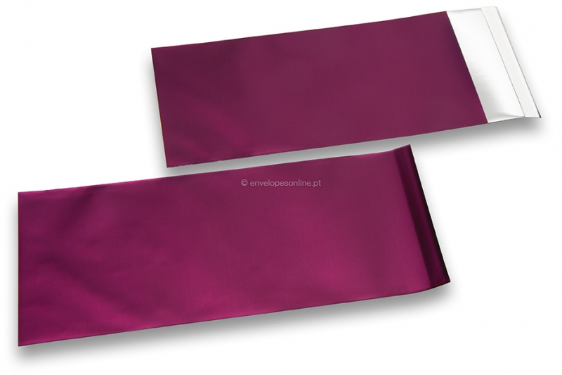 Envelopes coloridos de película metalizada mate - Vermelho Burgundy 110 x 220 mm