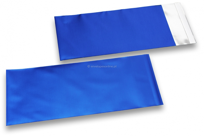 Envelopes coloridos de película metalizada mate - Azul escuro 110 x 220 mm