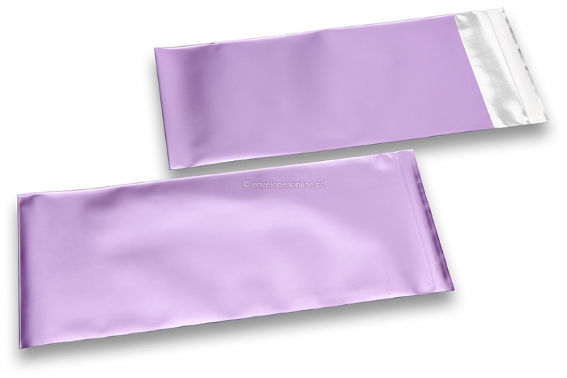Envelopes coloridos de película metalizada mate - Lilás 110 x 220 mm