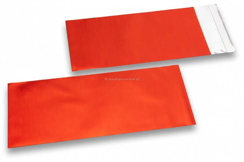 Envelope colorido de película metalizada mate - Vermelho 110 x 220 mm