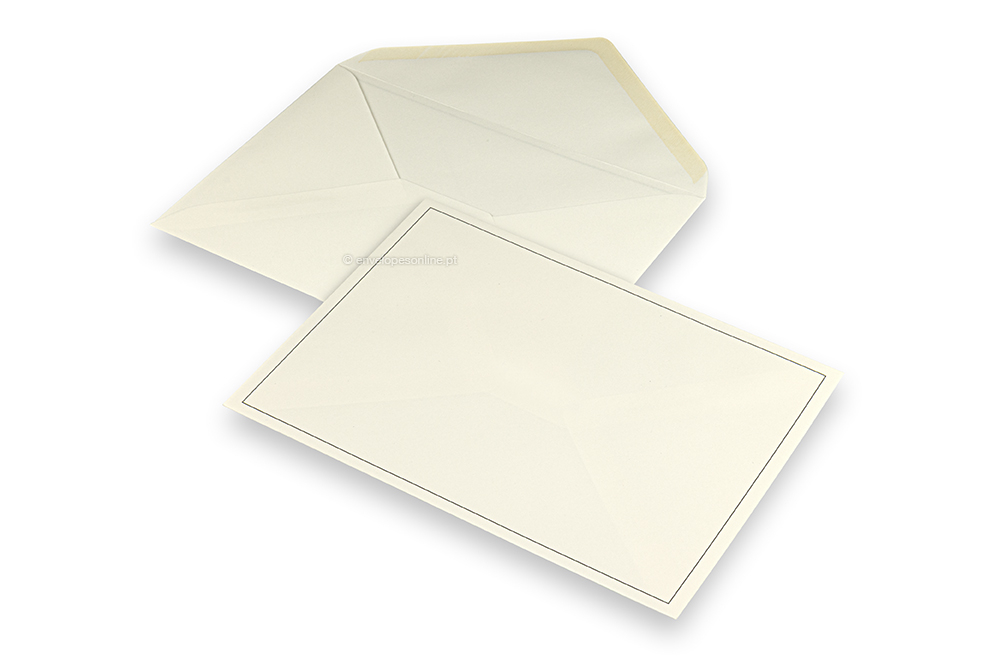 Envelopes de luto - creme + margem única, 156 x 220 mm