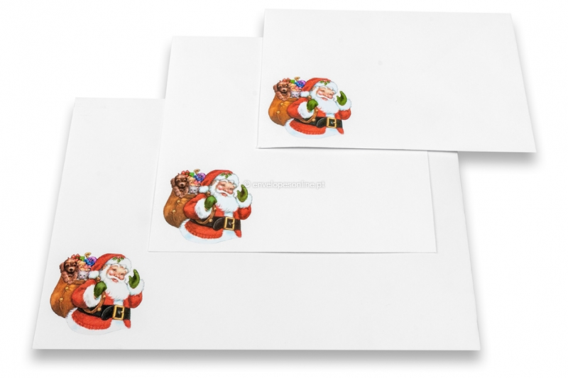 Envelopes de postais de Natal - Pai Natal