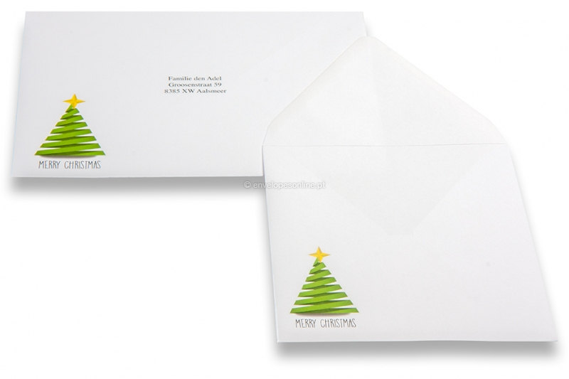 Envelopes de postais de Natal - árvore de Natal