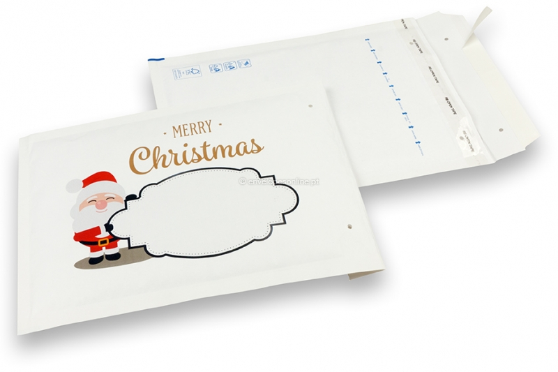 Envelopes de Natal de bolhas brancos - Pai Natal