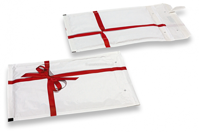 Envelopes almofadados para presente - branco com laço
