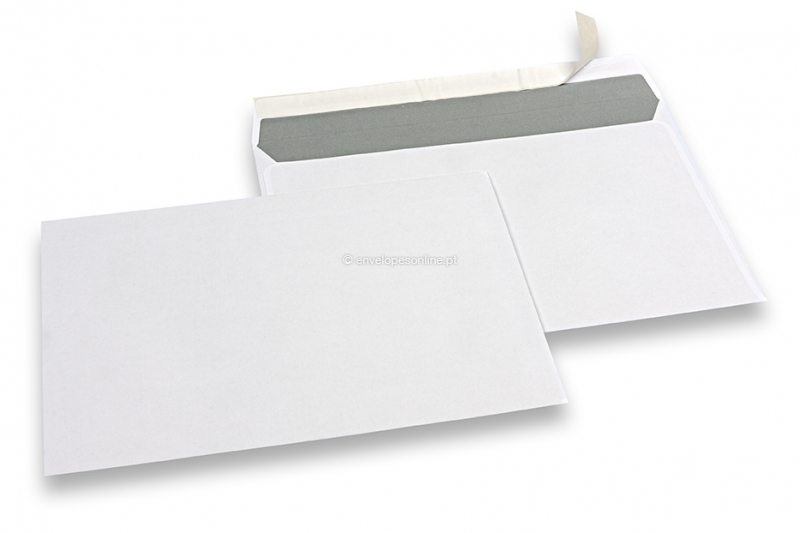 Envelopes de papel branco, 156 x 220 mm (EA5), 90 gramas, fecho autocolante, peso unit. aprox. 7 g. 