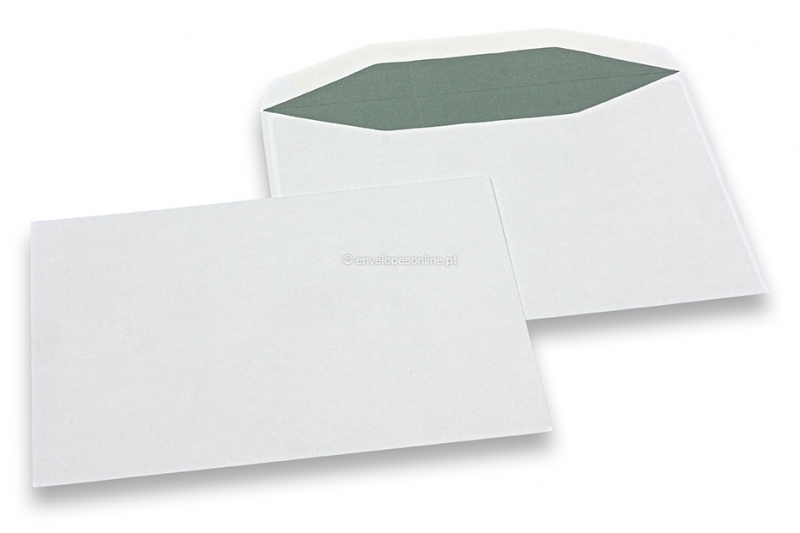 Envelopes de papel branco, 156 x 220 mm (EA5), 90 gramas, fecho com goma, peso unit. aprox. 7 g. 