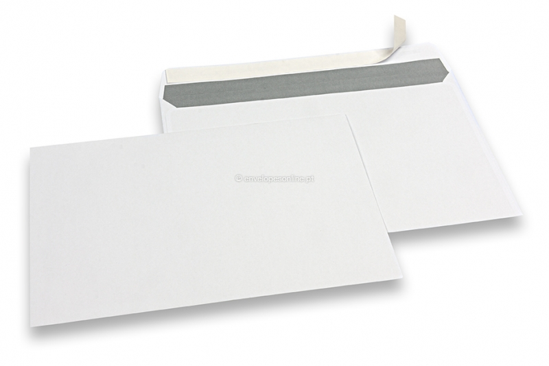 Envelopes de papel branco, 162 x 229 mm (C5), 90 gramas, fecho autocolante, peso unit. aprox. 7 g. 