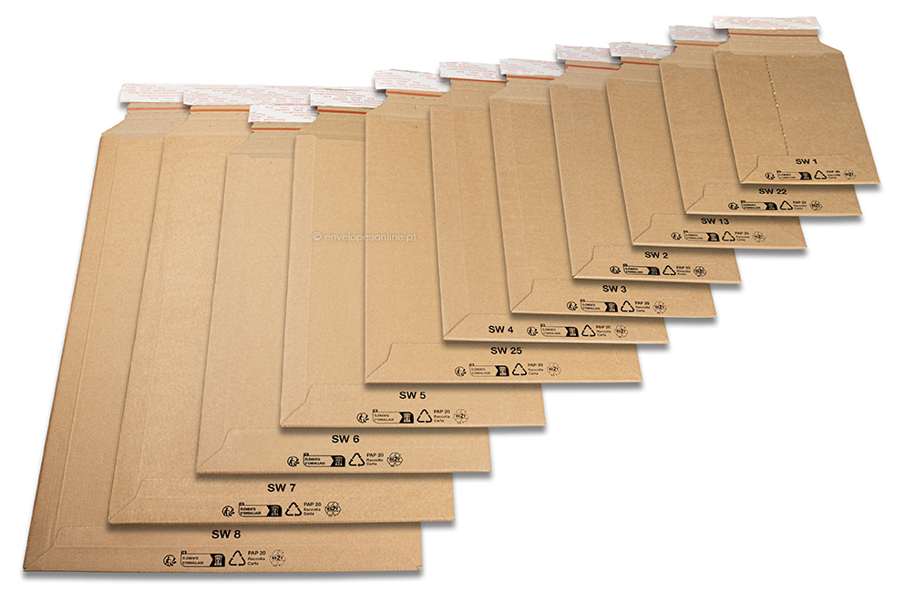 Envelopes de cartão ondulado