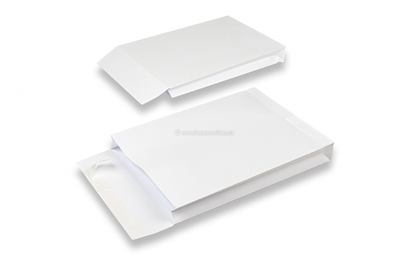 Envelopes de reforço com fundo de bloqueio - 229 x 324 x 40 mm, branco