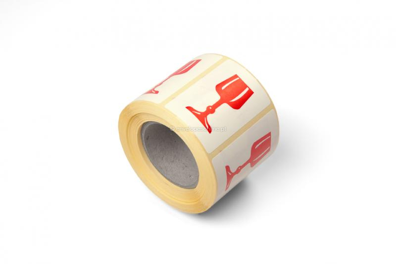 Etiquetas para embalagem - Frágil: copo de vinho - 60 x 40 mm