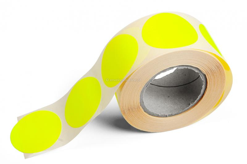 Etiquetas redondas coloridas - amarelo