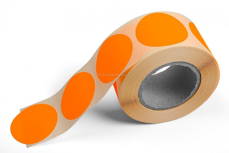 Etiquetas redondas coloridas - cor de laranja