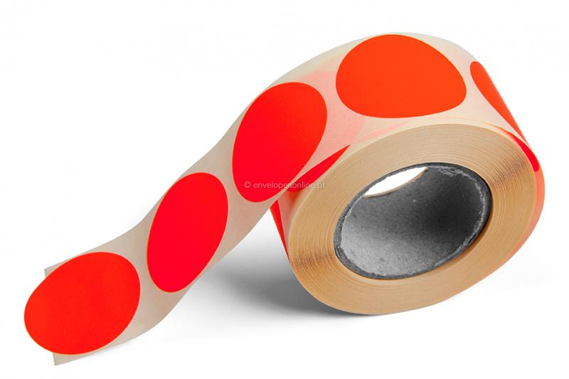 Etiquetas redondas coloridas - vermelho