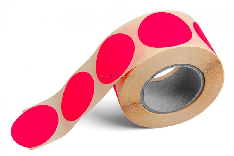 Etiquetas redondas coloridas - cor-de-rosa