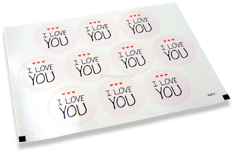 Selos para envelope, amor - Amo-te