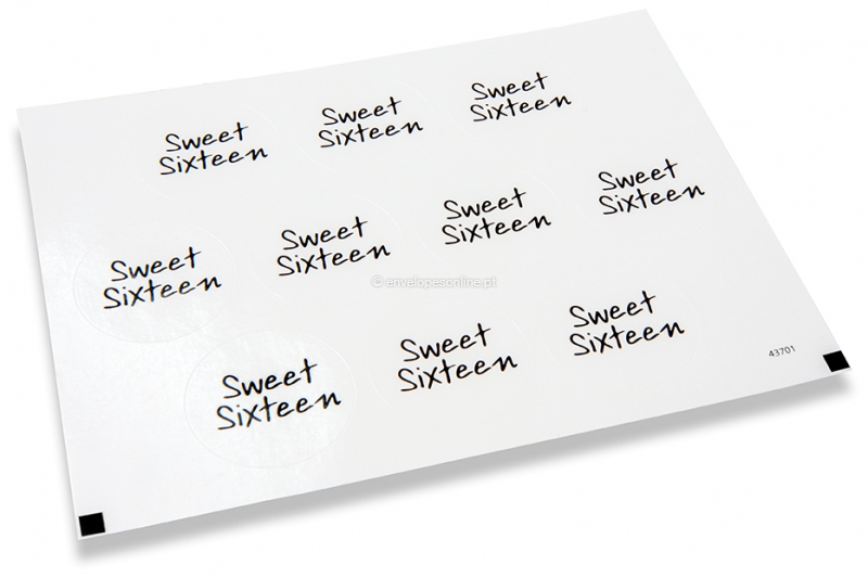Selos para envelope de festa - sweet sixteen