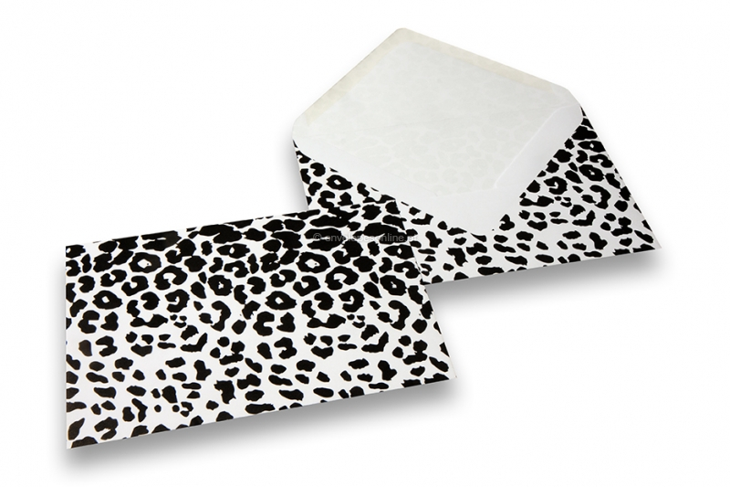 Envelopes com impressão animal - preto, impressão de leopardo